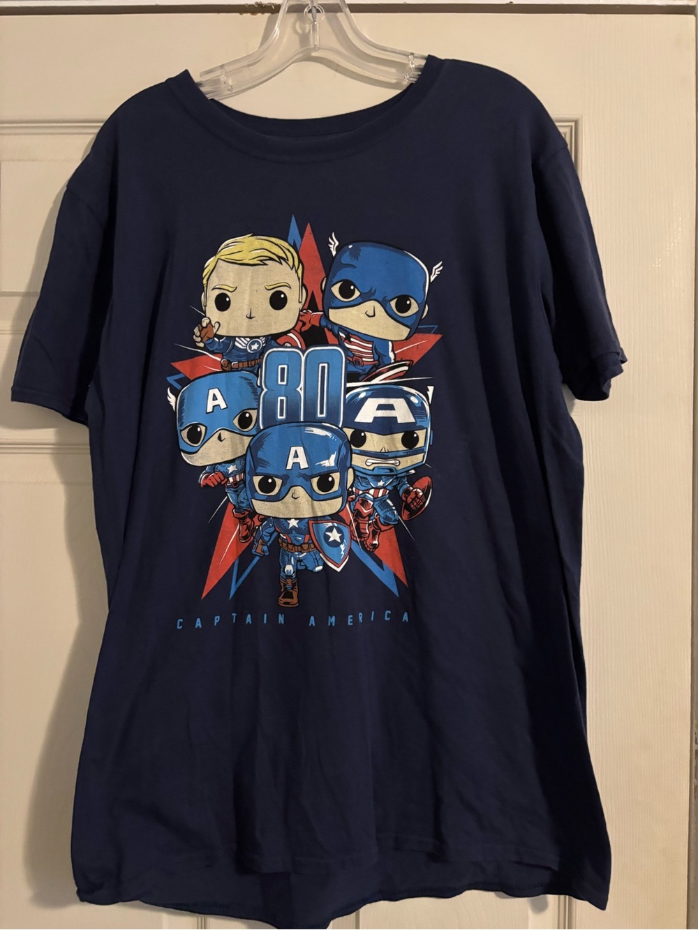 Men’s size L marvel fuko pop 80 years collectors tee shirt .